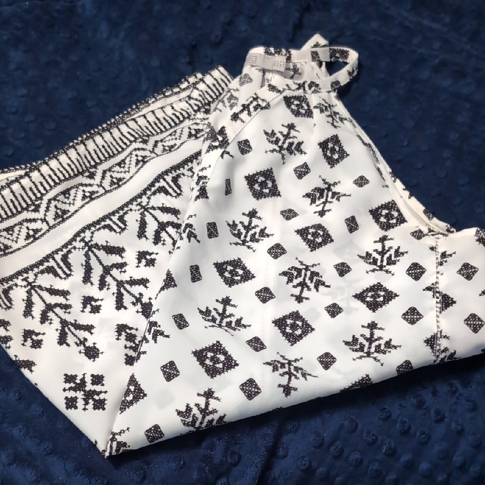 Dalia Black and White Patterned Tunic